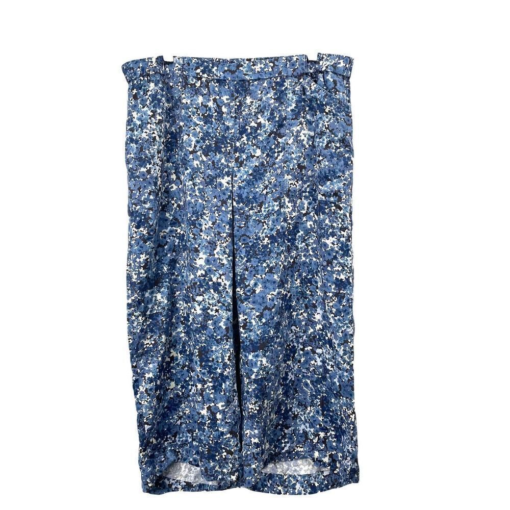 J. Jill floral cropped wide leg pants‎ Sz XL blue